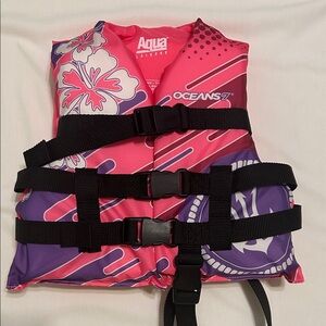 Oceans7 Aqua Kids Swim Vest - Pink and Purple